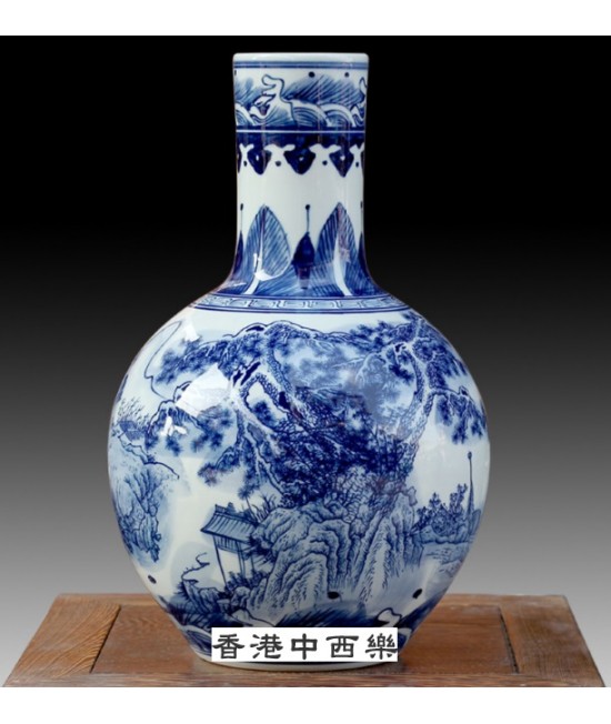 青花瓷天球瓶 花瓶